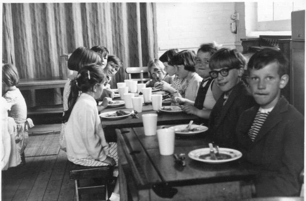 Lunchtime at Hankelow Primary School in the 1960s