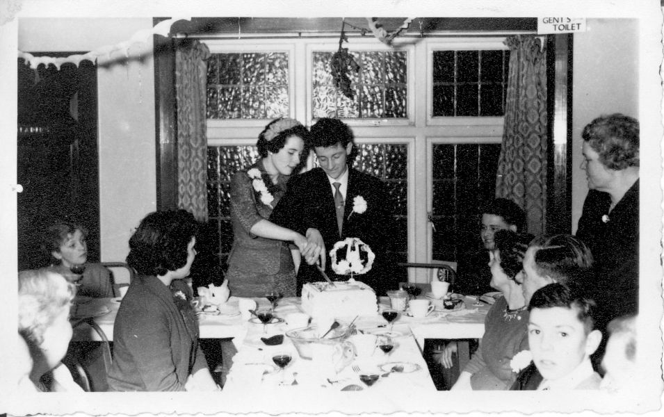 Wedding reception held in the White Lion in Hankelow in the 1960s